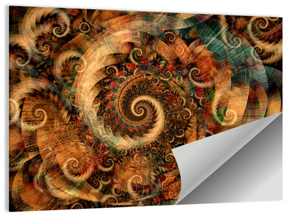 Golden Spiral Fractal Wall Art