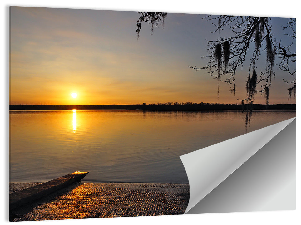 Lake Conroe Sunset Reflection Wall Art
