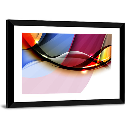 Glowing Wave Abstraction Wall Art