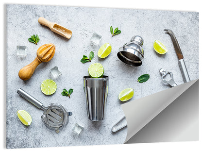 Mojito Bar Utensils Wall Art