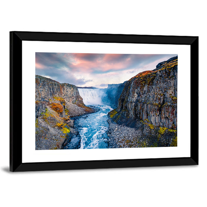 Dettifoss Waterfall Wall Art as a framed print