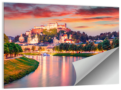 Hohensalzburg Fortress at Sunset Wall Art