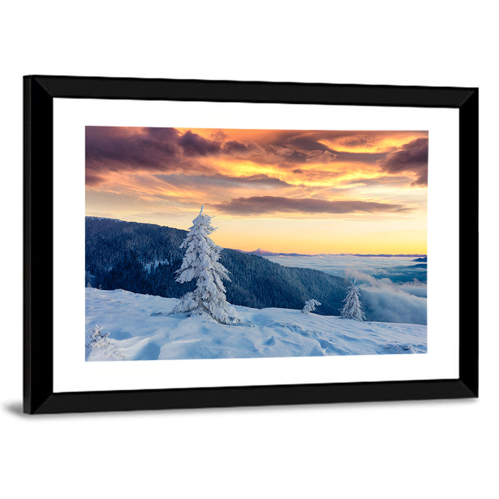 Carpathian Sunrise Wall Art as a framed print