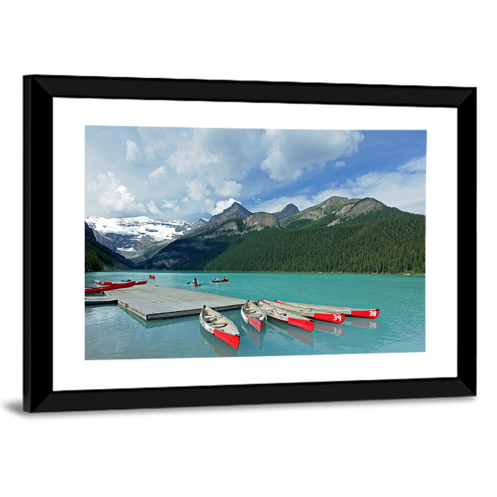 Red Canoes at Lake Louise Wall Art