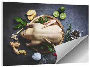 Raw Duck With Herb Spices Wall Art