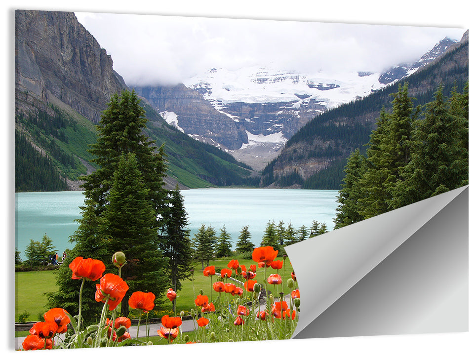 Lake Louise Poppies Wall Art