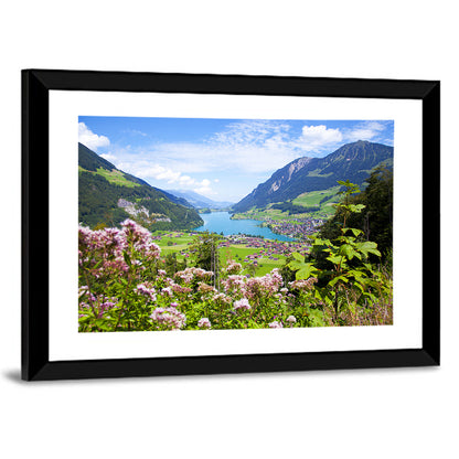 Lungern Village with Wildflowers Wall Art
