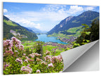 Lungern Village with Wildflowers Wall Art