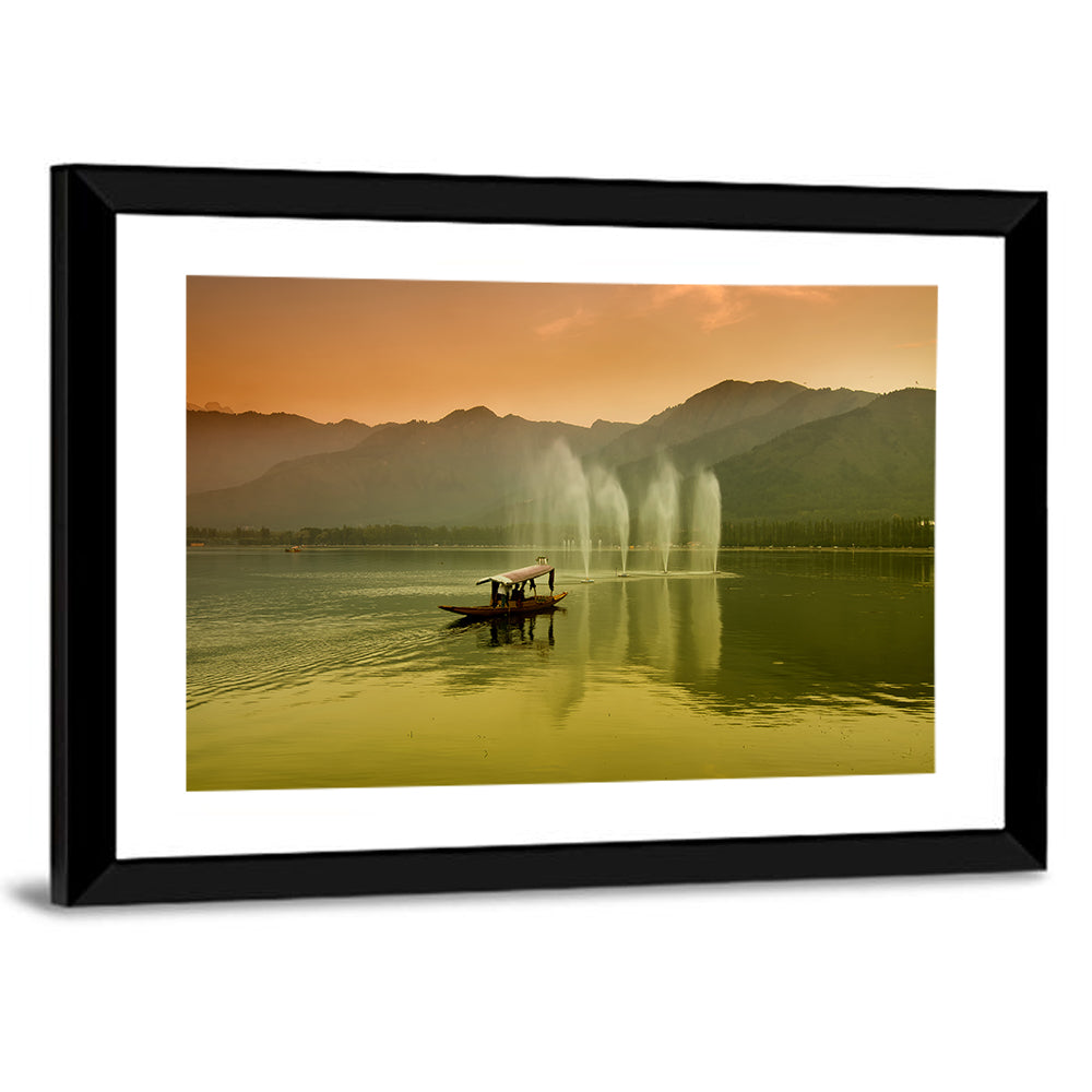 Dal Lake Srinagar Wall Art, framed print, landscape