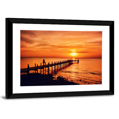 Kampot Pier at Sunset Wall Art