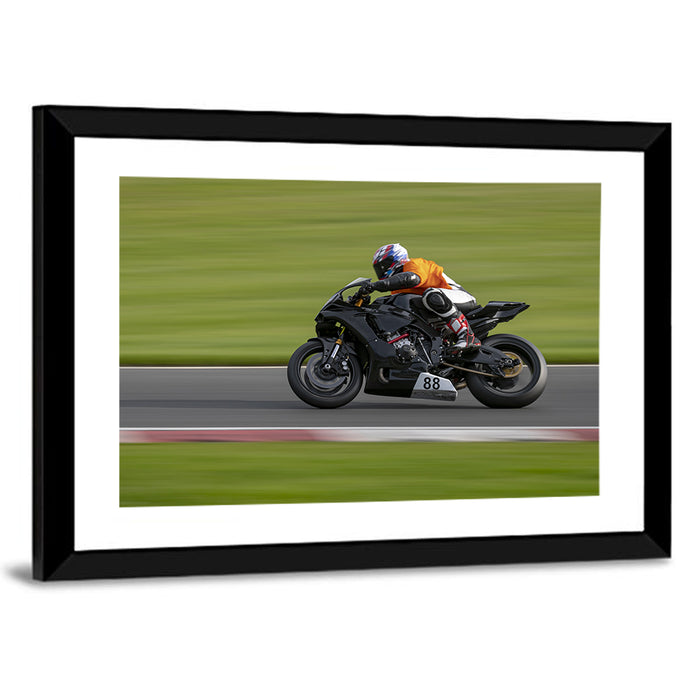 Motorcycle Racer No. 88 Wall Art as a framed print