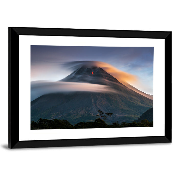 Mount Merapi at Dusk Wall Art as a framed print