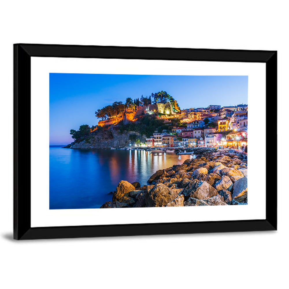 Parga Harbor at Dusk Wall Art
