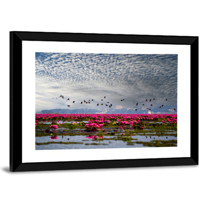 Red Lotus Lake Wall Art