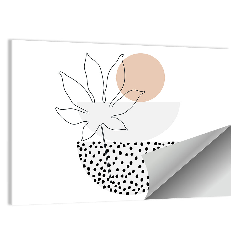 Palm Leaf with Peach Bowls Wall Art