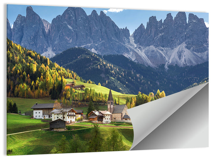 Santa Maddalena Autumn Village Wall Art as a poster print