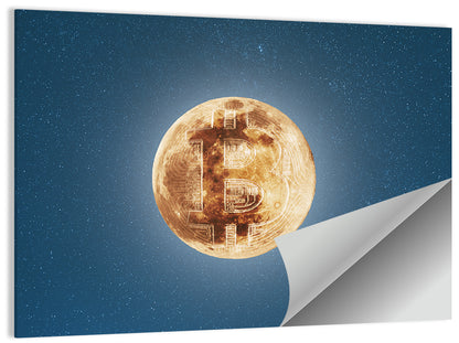 Bitcoin Circuit Moon Wall Art