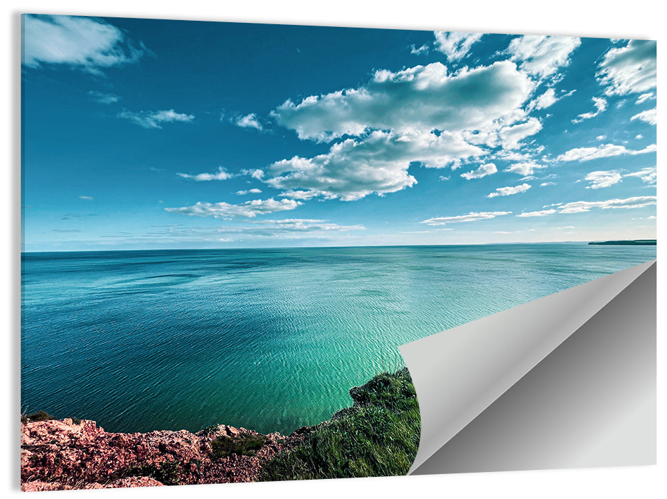 Coastal Cliffs Above a Turquoise Sea Wall Art