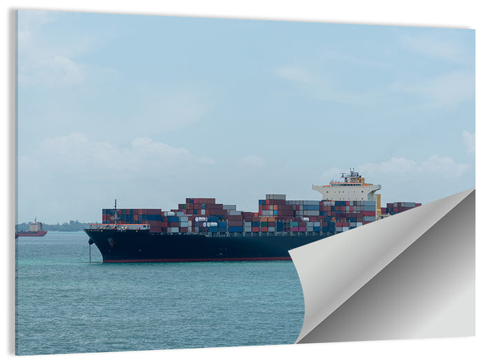 Harbor Container Ship at Sea Wall Art as a poster print