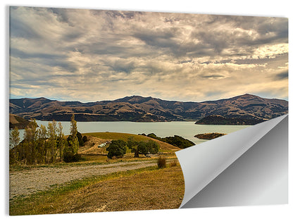 Akaroa Lake Gravel Path View Wall Art