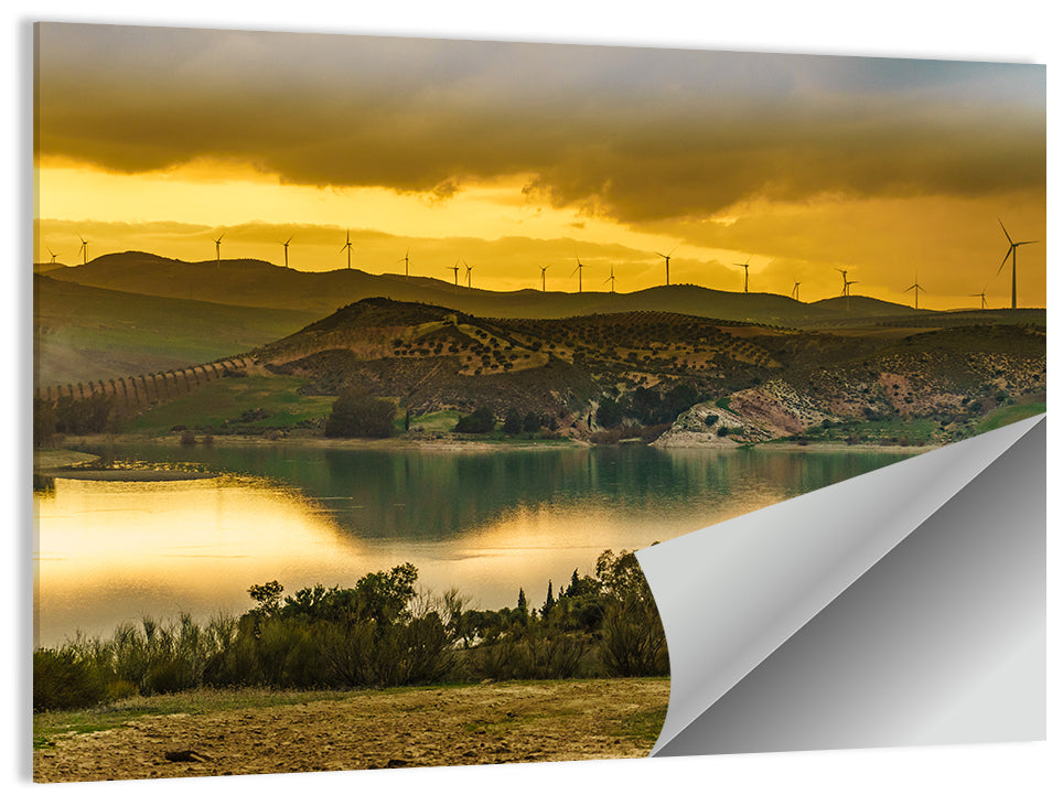 Andalucia Wind Farm at Golden Hour Wall Art