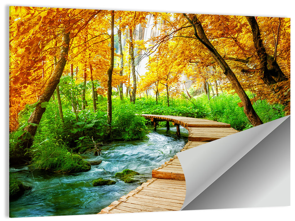 Plitvice Autumn Boardwalk Wall Art
