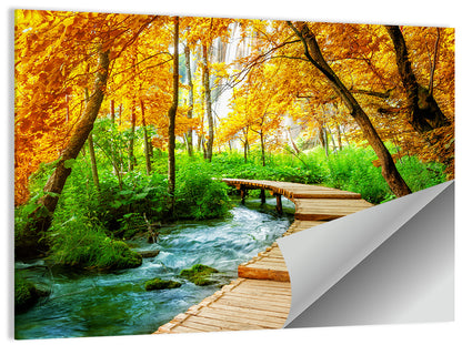 Plitvice Autumn Boardwalk Wall Art