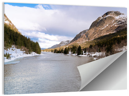 Grungevatn Winter River and Lake Wall Art