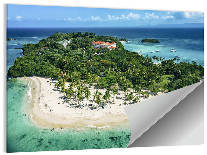 Cayo Levantado Aerial Beach Resort Wall Art as a poster print