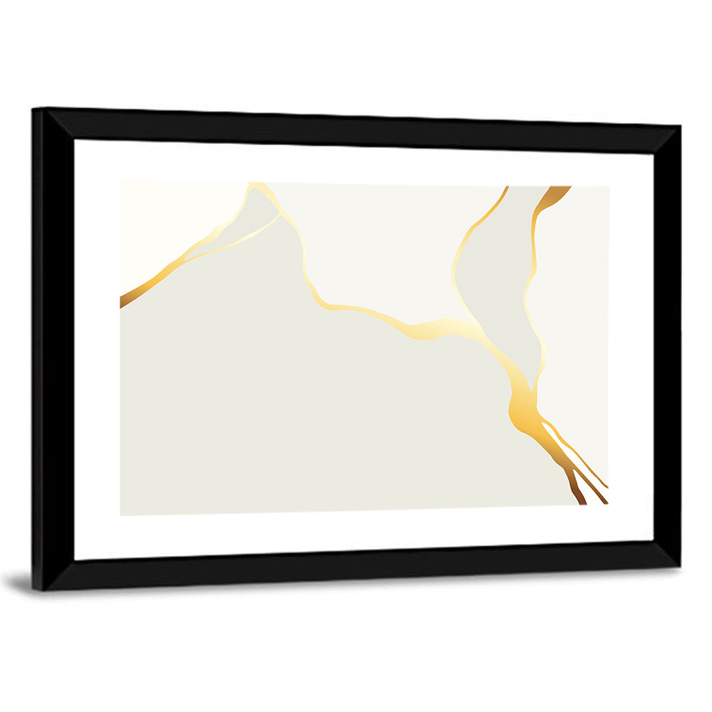 Golden Kintsugi Streams Wall Art