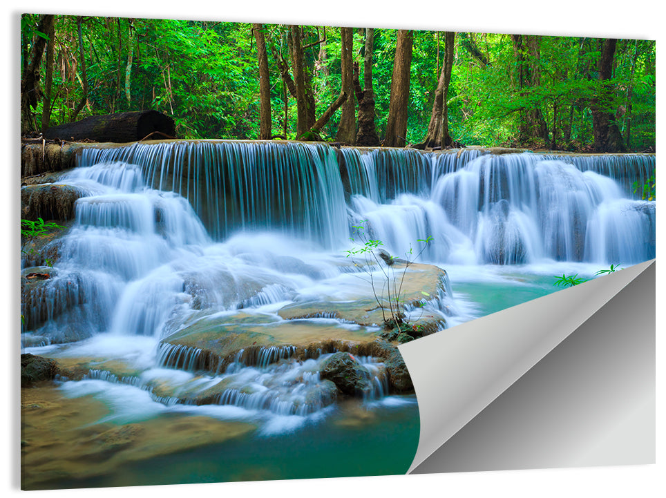 Huay Ma Khamin Erawan Waterfall Wall Art