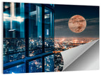 Bangkok Moonlit Skyline Wall Art
