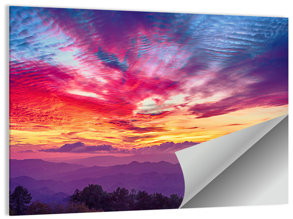 Golden Dusk Cloud Mountains Wall Art