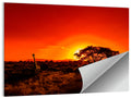 Savanna Sunset with Giraffe Wall Art