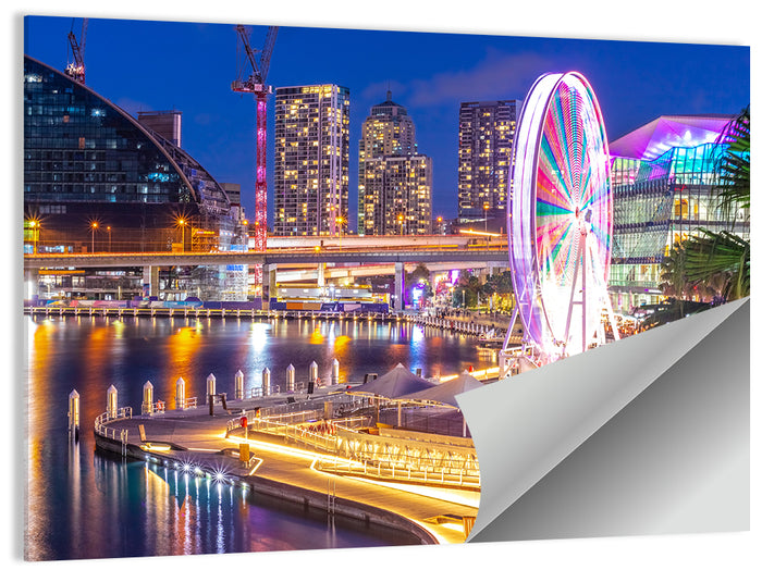 Darling Harbour Nightscape Wall Art as a poster print