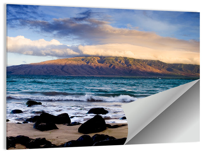 Kihei Golden Coastline Wall Art as a poster print