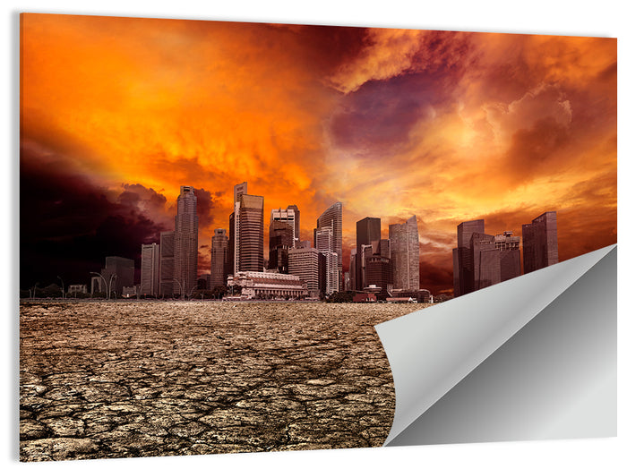 Desolate Singapore Skyline Wall Art as a poster print