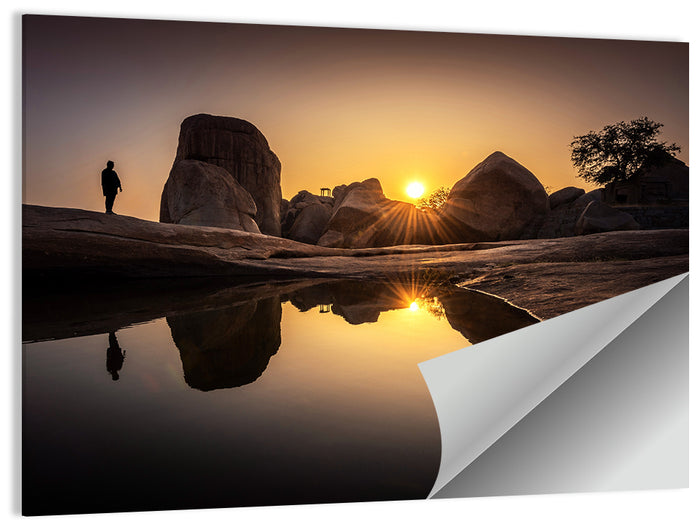 Hemakuta Hill Sunrise Temples Wall Art as a poster print