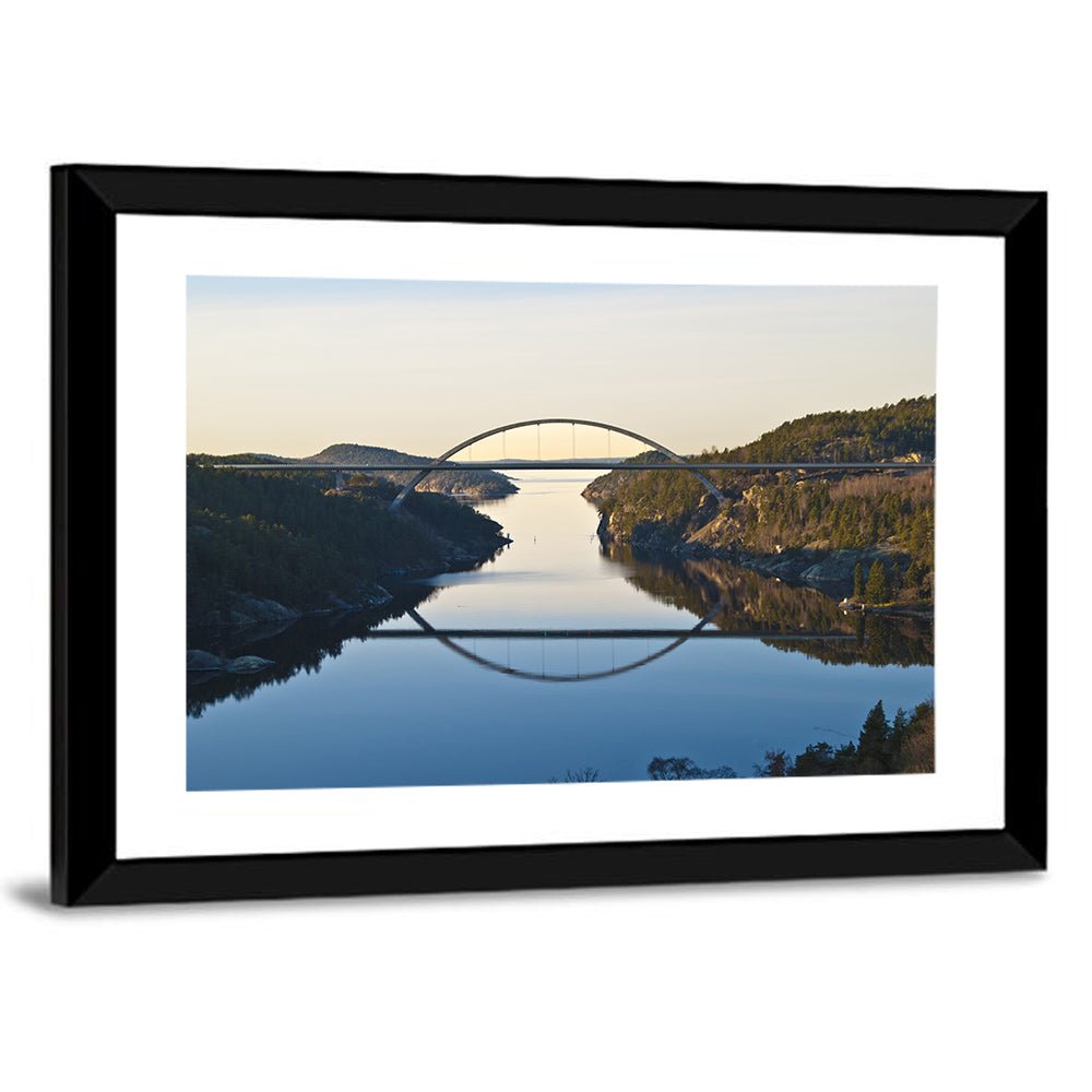 Svinesund Bridge at Golden Hour Wall Art