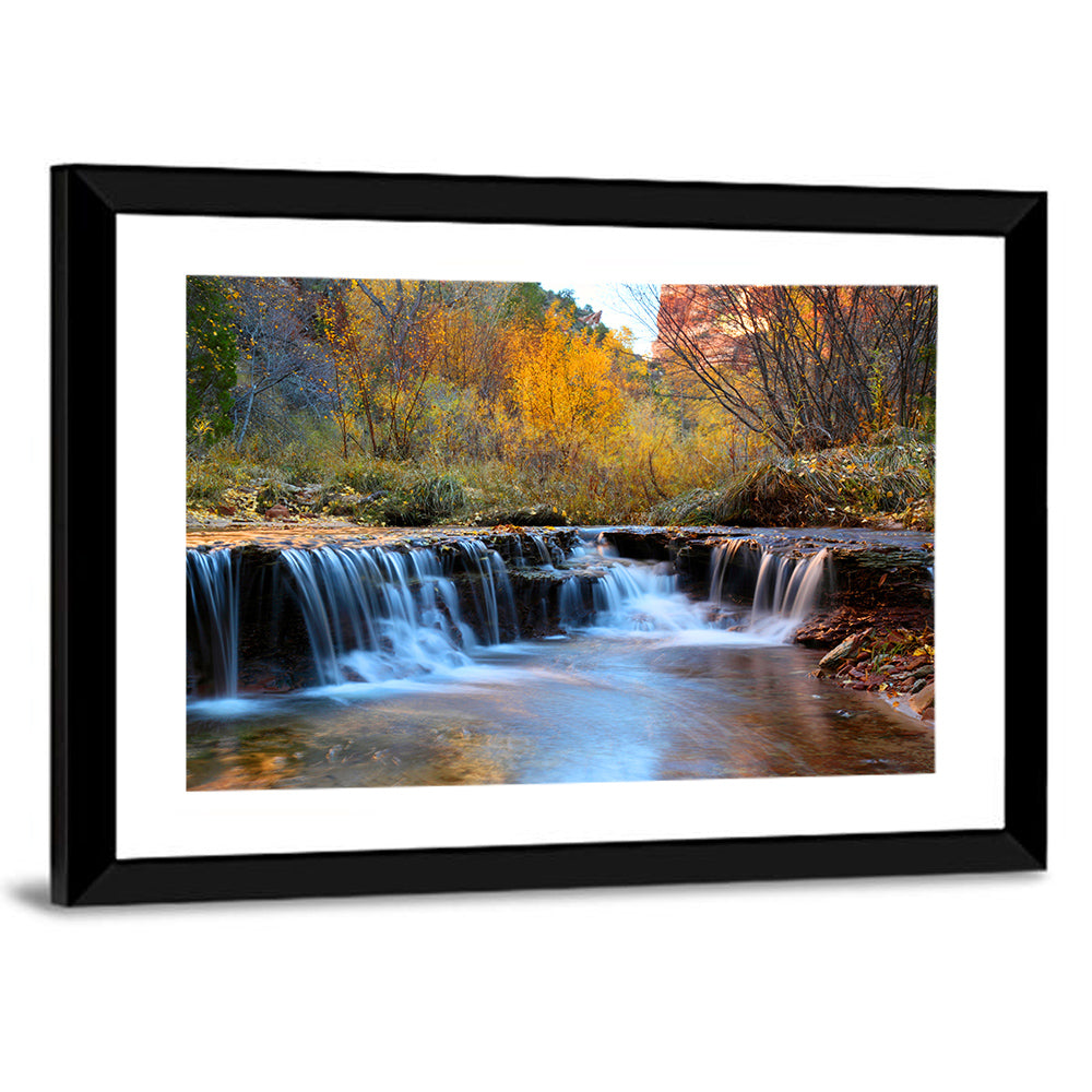 Autumn Stream at Zion Canyon Wall Art