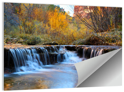 Autumn Stream at Zion Canyon Wall Art