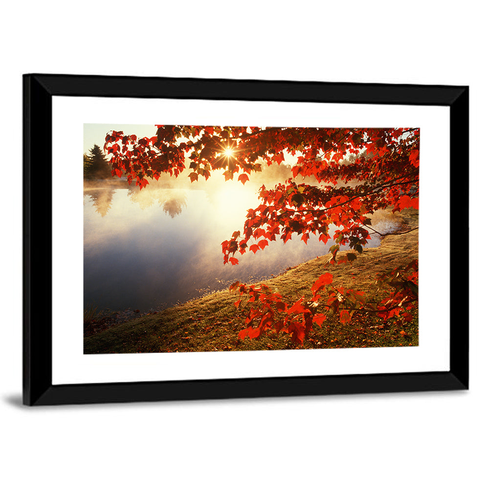 Autumn Pond Sunrise Connecticut Wall Art