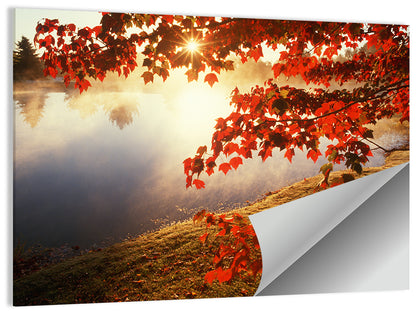 Autumn Pond Sunrise Connecticut Wall Art