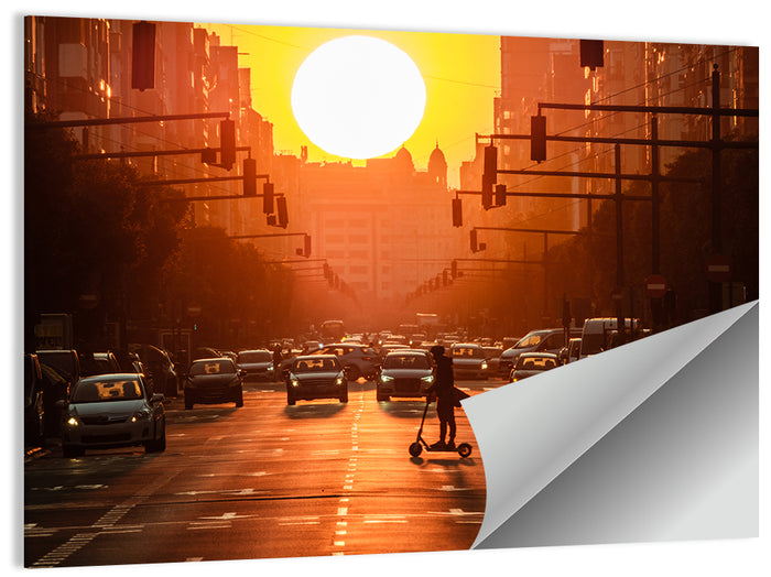 Valencia Port Avenue at Dusk Wall Art as a poster print