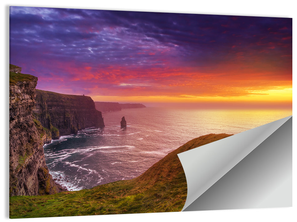 Cliffs of Moher Sea Stack at Sunset Wall Art