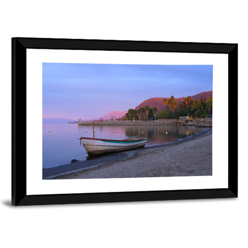 Lake Chapala Shoreline at Dusk Wall Art
