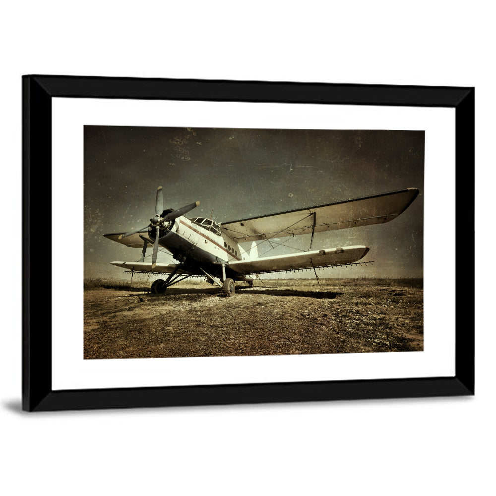 Vintage Military Biplane Wall Art