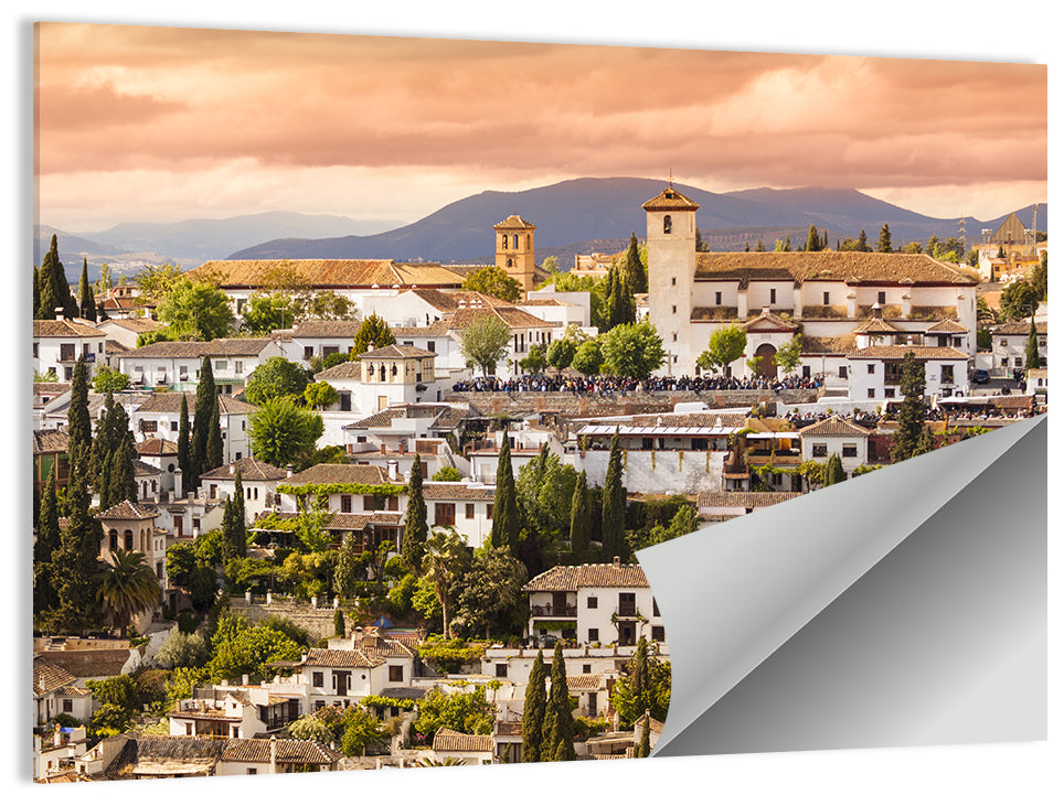 Granada Albaicín Sunset Cityscape Wall Art