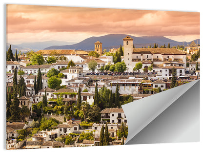 Granada Albaicín Sunset Cityscape Wall Art