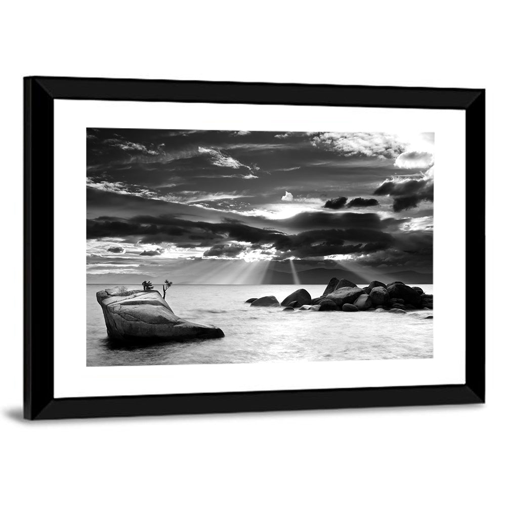 Bonsai Rock with Sunbeams Wall Art